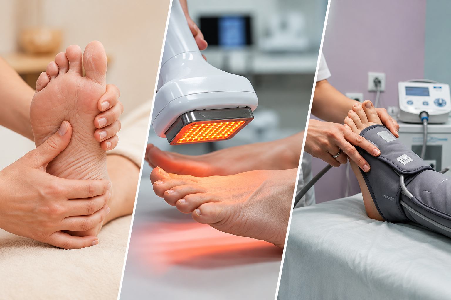 Conventional pain relief vs EMSense electric foot massager — why EMS triple therapy beats pills, creams and compression socks for neuropathy, burning feet and foot numbness