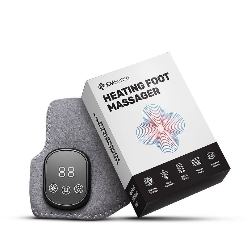 EMSense Triple Therapy EMS foot massager box — electric foot stimulator for neuropathy, foot numbness, plantar fasciitis, burning feet and poor foot circulation